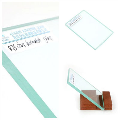 4+4mm Clear Impact Resistant Laminated Glass High Safety Ukuran yang disesuaikan