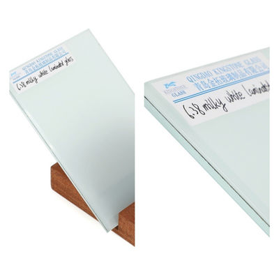 6.38mm A Grade Milky White Laminated Glass Disesuaikan Untuk Bangunan / Furnitur
