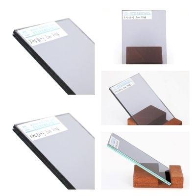 Euro Gray berwarna laminasi Float Glass untuk jendela / pintu / dinding tirai