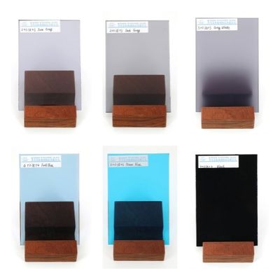 Disesuaikan Euro Grey Biru Warna Laminasi Kaca tahan cuaca 6.38mm Ketebalan